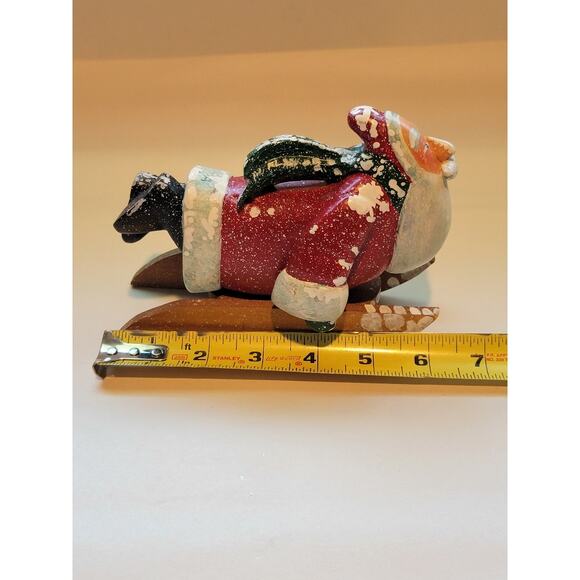 Vintage Santa On Sled Figurine - Whimsical Village Arts - Picture 10 of 11